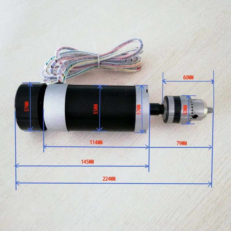 500 Вт бесщеточный электродвигатель сверлильный патрон 48В постоянного тока ЧПУ Гравировальный фрезерный шпиндель с воздушным охлаждением+ вентилятор затягивающий длинный рот 1,5-10