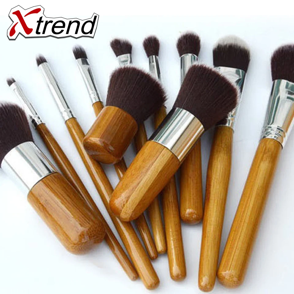 Pressionable набор кистей для макияжа Инструменты-Парфюмерия Комплект Шерсть Make up Brush Set мягкий синтетический волосы здоровыми бамбуковой ручкой