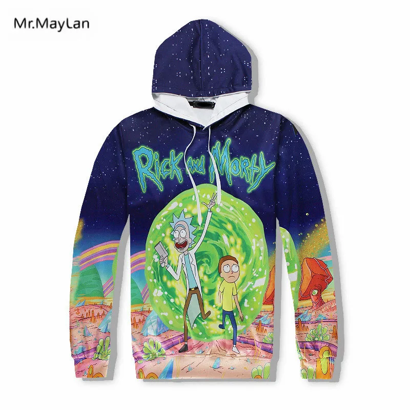 

Mr.MayLan Hot sale high quality Hoodies Rick and Morty Cartoon printing Women/Men harajuku Hooded sweatshirts 3d pullover tops