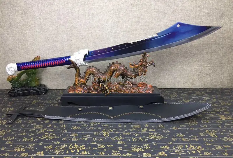 Китайский WuShu Broadsword KungFu Da Dao меч синий Высокоуглеродистая сталь лезвие острое для