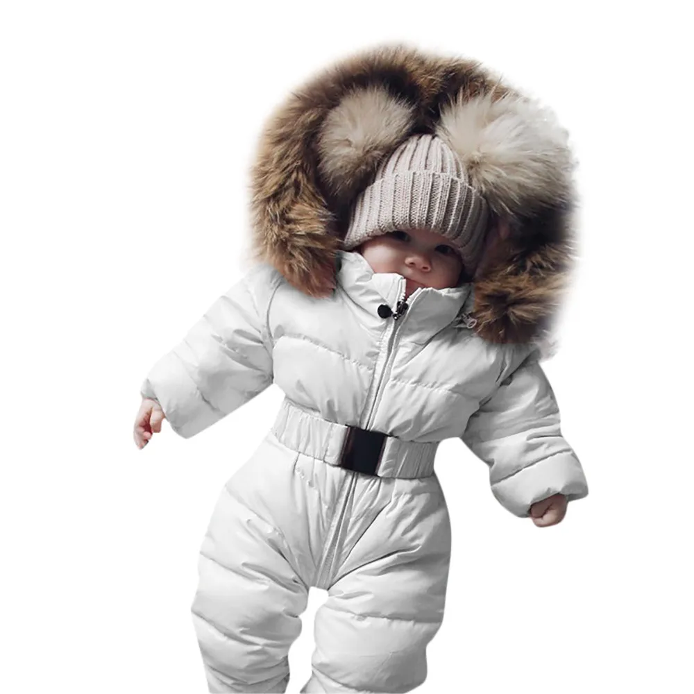 SAGACE-зимний комбинезон-жакет для маленьких мальчиков и девочек, комбинезон с капюшоном, теплое плотное пальто, наряд Рождественская одежда для маленьких девочек г. Jly12