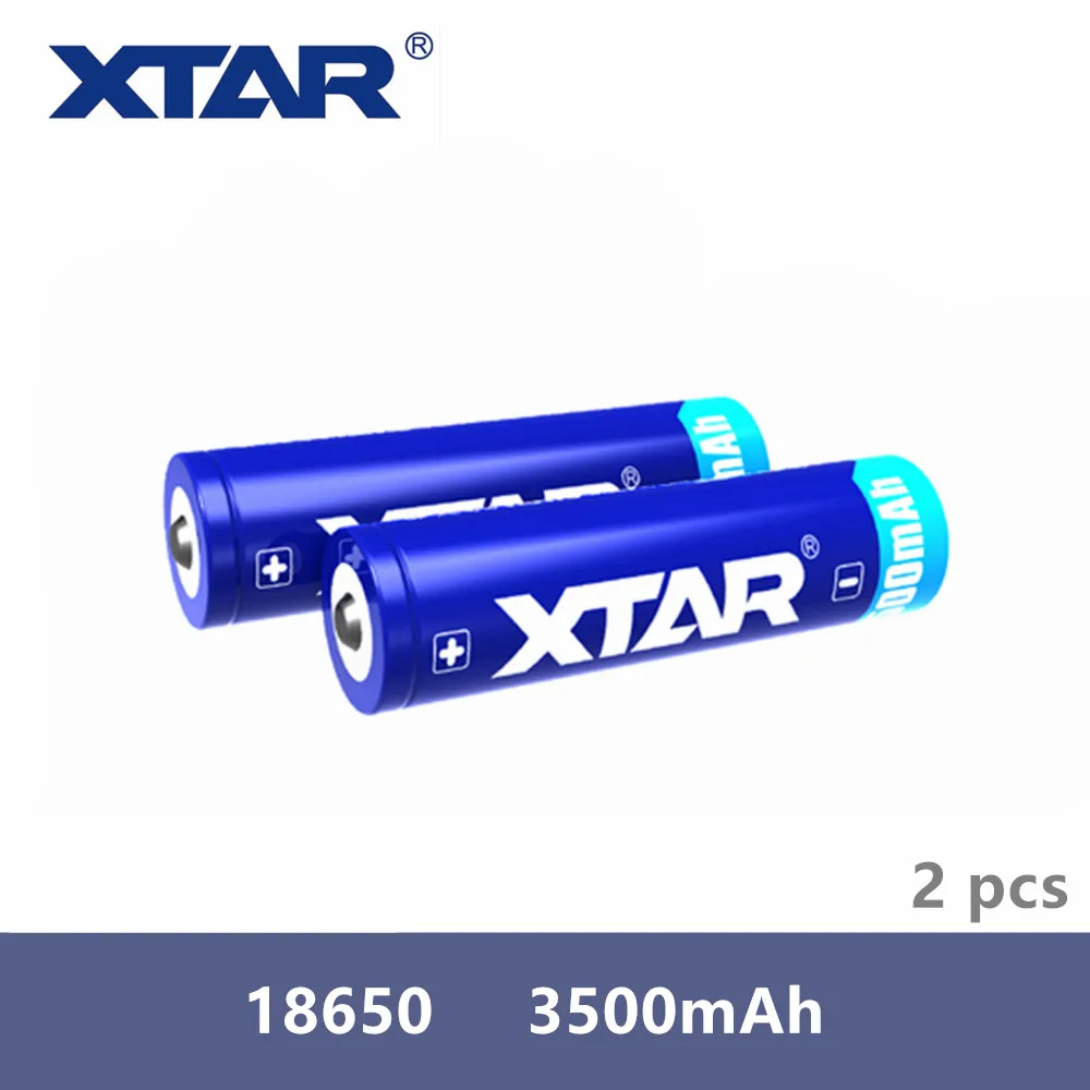 2 шт. Xtar Перезаряжаемый 18650 3500 мАч 3,7 в защищенный Аккумулятор для фонарей, совместимый с MC1 MC2 PB2 VC2 VC4 SV2 зарядное устройство