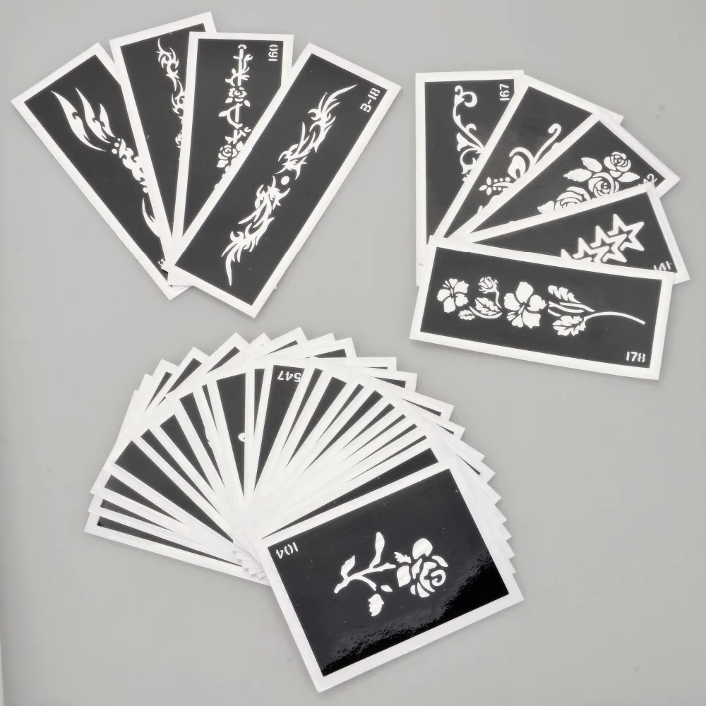 

Free shipping 500 pcs Mixed Design Stencils for Body Painting Glitter Temporary tattoo and Airbrush - 2017 NEW Picture