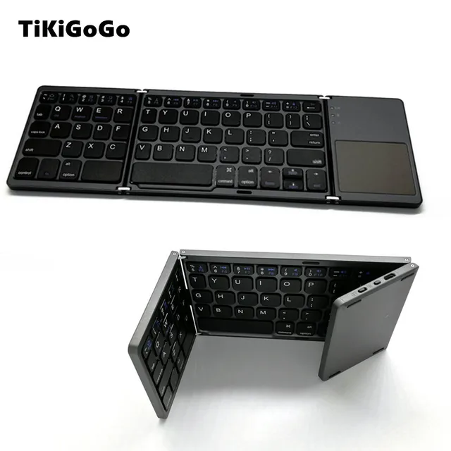 Tikigogo Folding Bluetooth Keyboard Comb Rechargeable Portable BT