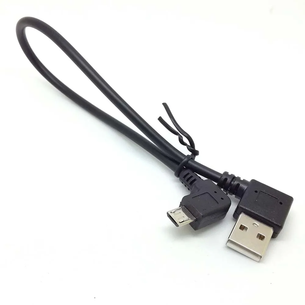 10 قطعة الحق 90 درجة 2A المصغّر usb سريعة شاحن مزامنة كابل بيانات 25 سنتيمتر