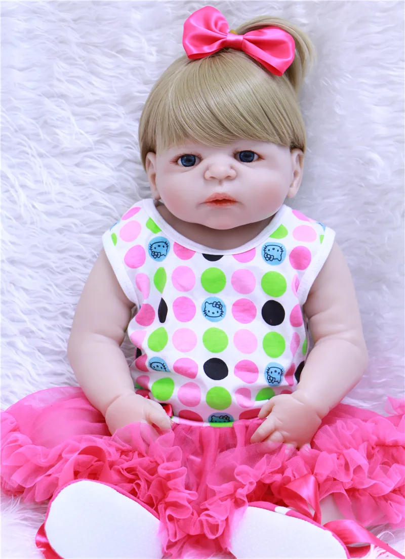 55 см новый полный Средства ухода за кожей силикона Reborn Baby Doll newobrn девушка куклы игрушки детей подарок на день рождения bonecas Brinquedos