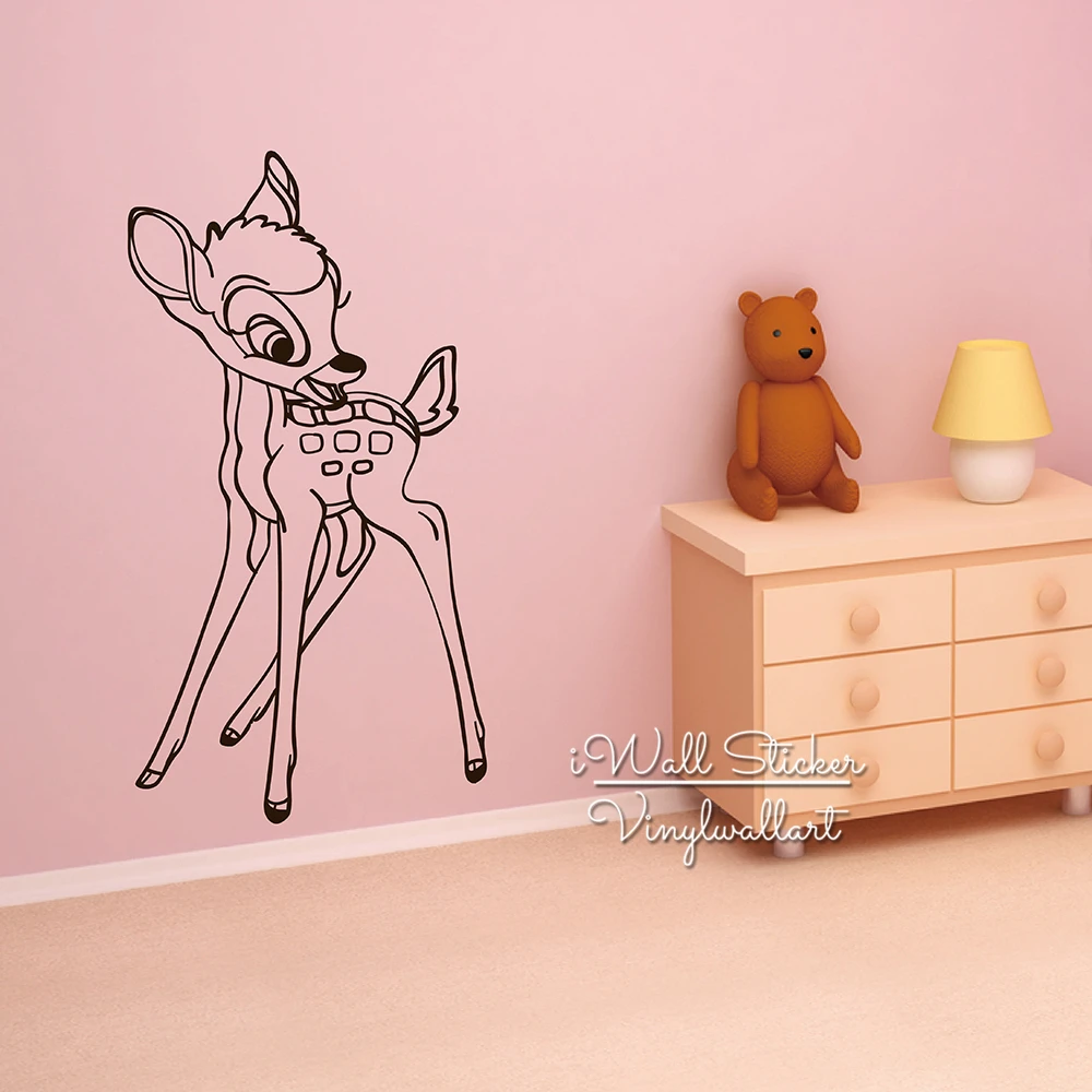 Cute Deer Wall Sticker Baby Nursery Deer Wall Decal DIY Animal Wall