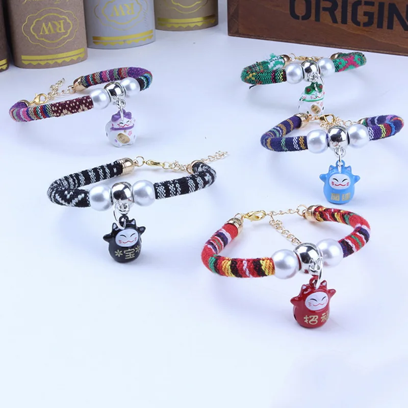 

Hoomall 1PC Striped Bell Dog Collars Cute Kitty Charm Outfit Nylon Adjustable Necklace For Small Medium Dogs Pets Accessories