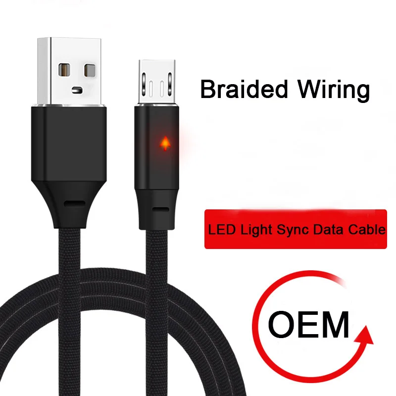 

APPACS Micro USB Cable Fast Charging Cable for Android LED Light Sync Data USB Cable Charge Indicator USB-C Charger Cord 1M