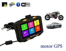 5 дюймов Водонепроницаемый мотоцикл GPS Навигации с bluetooth AV-IN FM WIFI IPS 854*480 экран сопротивление