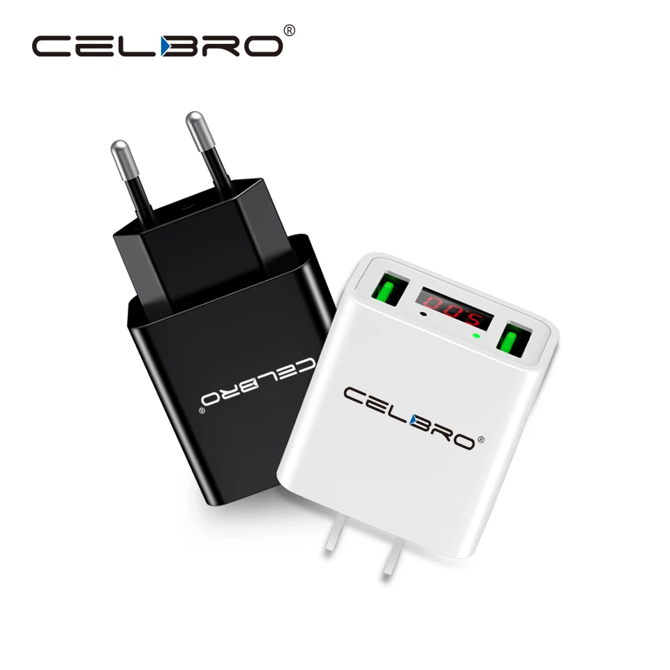 

Led Display Usb wall Charger adapter dual port 2 usb current voltage tester smart mobile phone charger for iphone samsung xiaomi