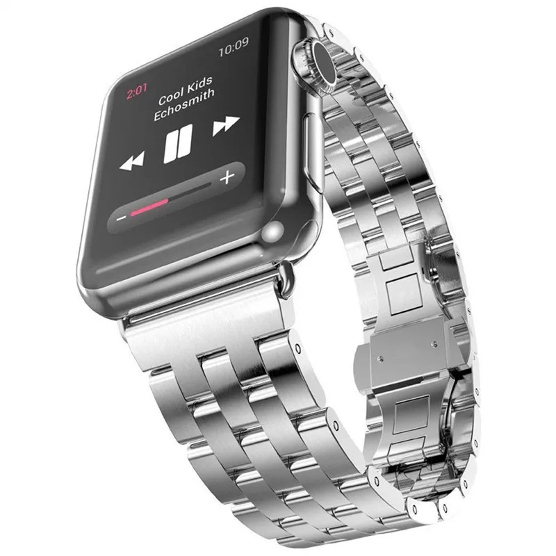 Браслеты из нержавеющей стали для Apple Watch Series 4, 5, 44 мм, 40 мм, мужской браслет, ремешок для iWatch Series 3, 2, 1, 38 мм, 42 мм, для женщин