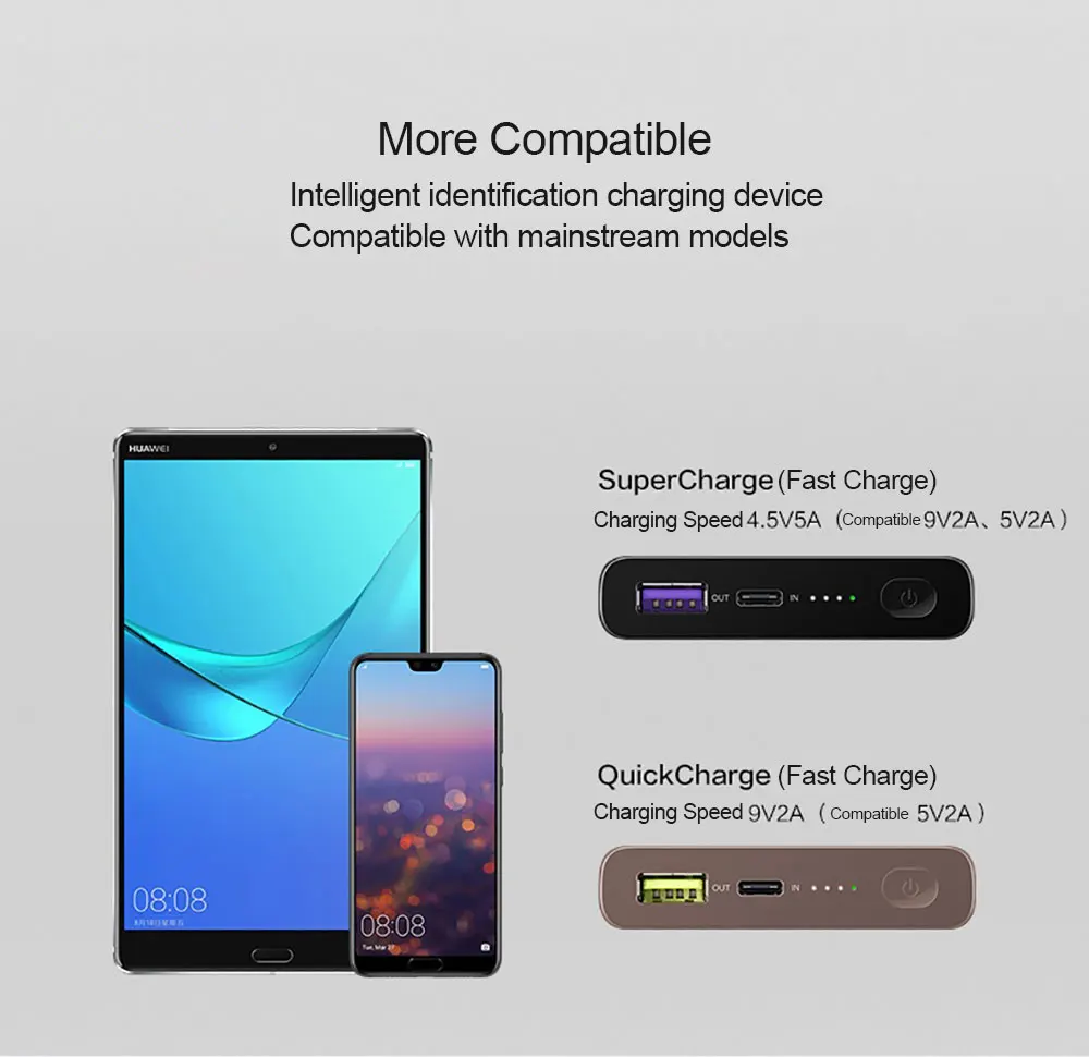 Портативный внешний аккумулятор Huawei QuickCharge макс. 10000 мАч 18 Вт двусторонняя