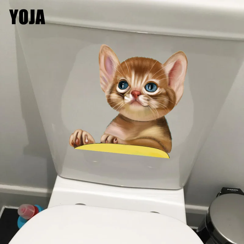 YOJA 21 9*21 5 см стикер для туалета в виде кошки дома Наклейки на стены T1 0220|Наклейки
