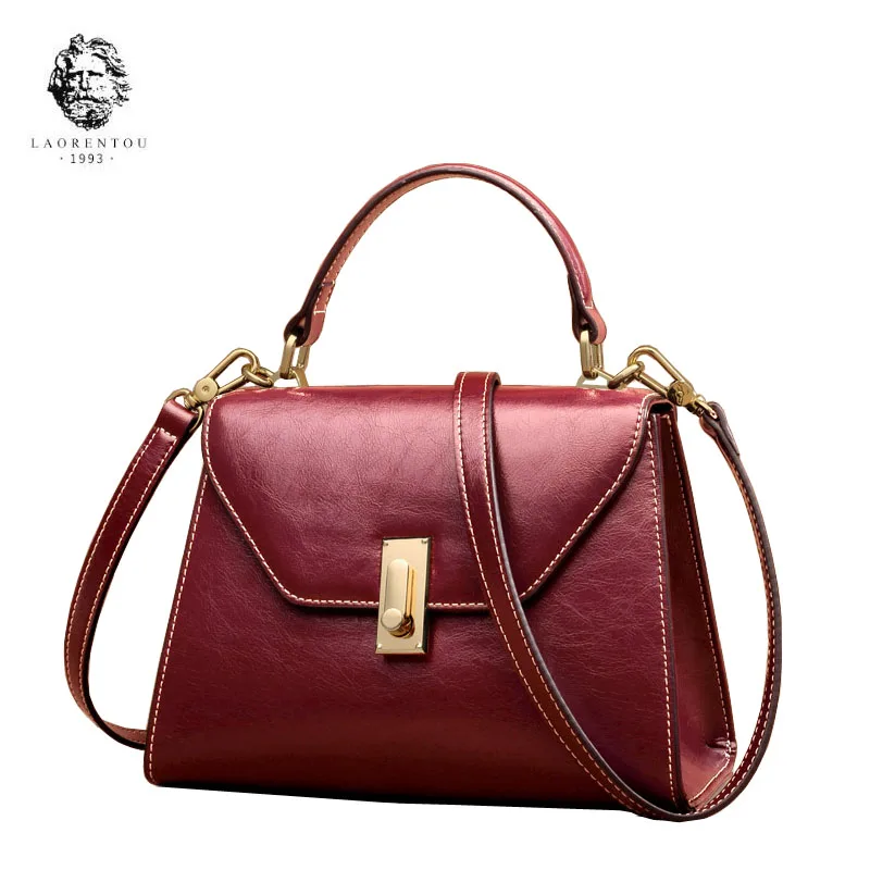 

LAORENTOU 2018 new leather shoulder bag casual messenger bag tide handbag fashion handbag simple ladies bag