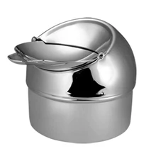 Бутик металлический цилиндр Пепельница для сигарет и сигар Серебряный тон