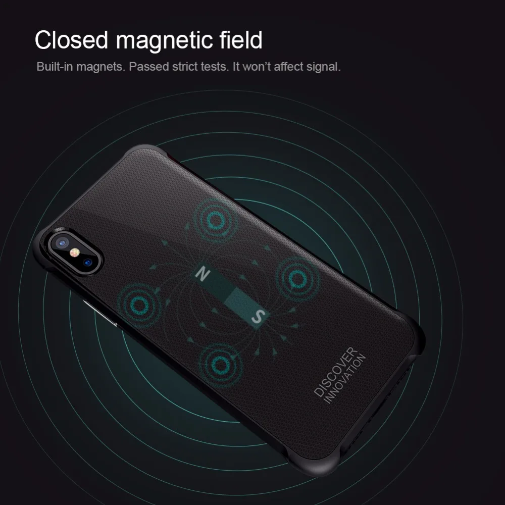Чехол NILLKIN для Apple iphone X из закаленного магнита, тонкий чехол из закаленного стекла и беспроводной зарядный приемник, задняя крышка для iphone x 10, чехол