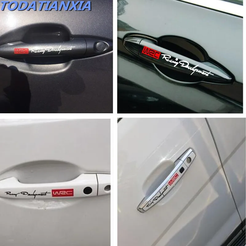 

4 Pcs Car styling door handle Stickers FOR skoda octavia a7 peugeot 3008 hyundai ix35 suzuki swift nissan qashqai accessories