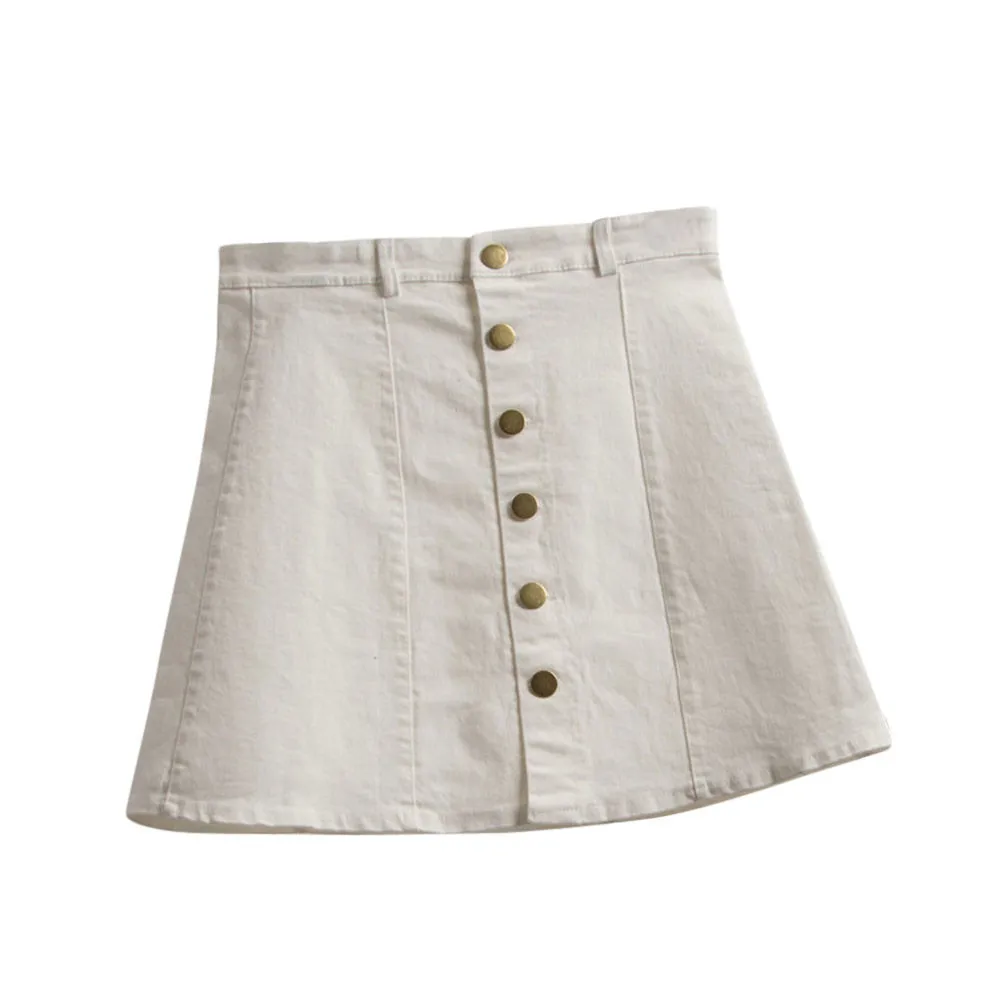 Без рукавов#401 Новая модная женская модная юбка с поясом в Корейском стиле для девочек, ковбойская мини-джинсовая короткая юбка однотонная