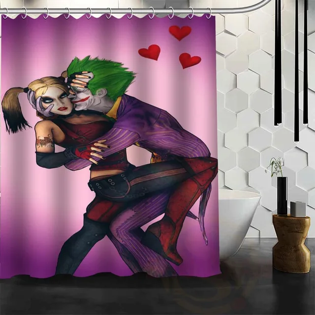 Best Nice Custom Harley Quinn Shower Curtain Bath Curtain Waterproof