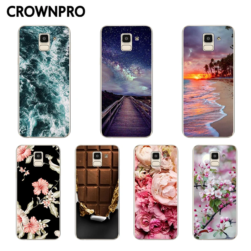 

CROWNPRO FOR Samsung J6 2018 Case Silicone Phone EU J600 J600F Back Cover FOR Fundas Samsung Galaxy J6 2018 Soft Case Protector
