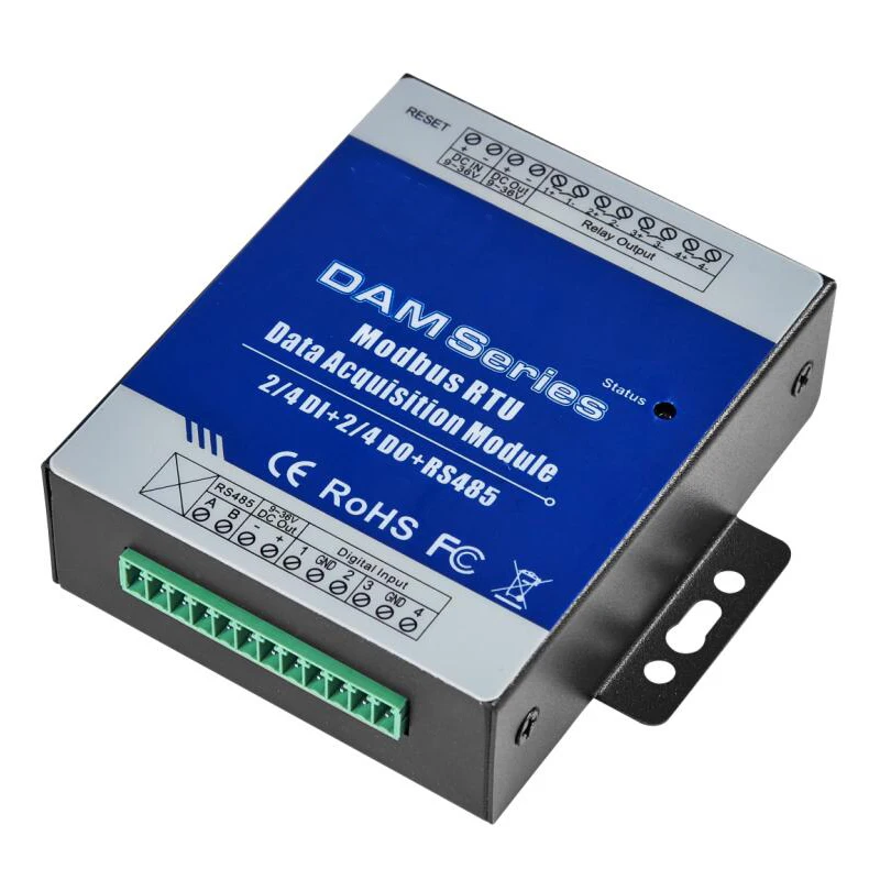 Modbus RTU Remote IO Module 4 Digital inputs 4 Digital Relay Output Repeater Extensible Modules for S27X MXX Seris DAM112