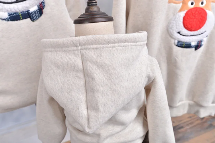 Family Clothes Christmas Hoodies Sweatshirts Long Sleeve Hooded Pullover Coats Casual Red Jumper Mom and Me Father Son Clothes