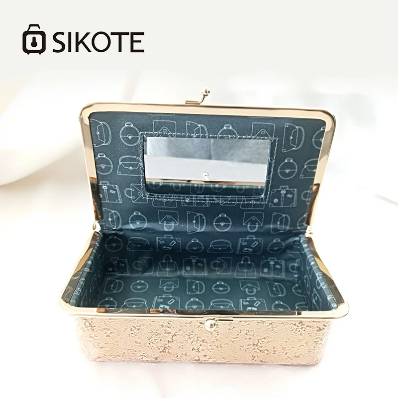 SIKOTE 19 см, однотонные косметички для макияжа, сумка, коробка, розовое золото, портативная косметичка для путешествий с застежкой, Модный женский подарок