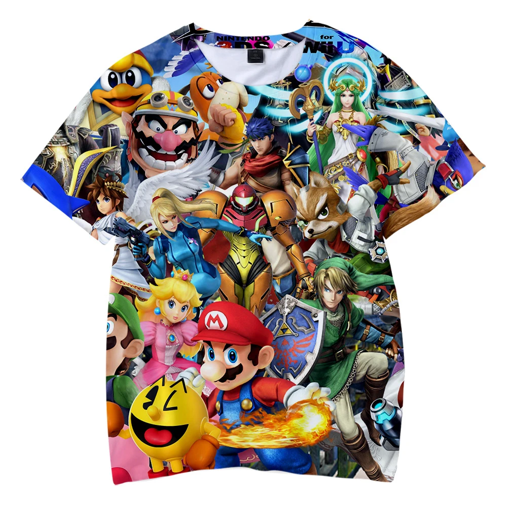 Детская футболка с 3D принтом Super Smash Bros Япония лето 2019 одежда для мальчиков и