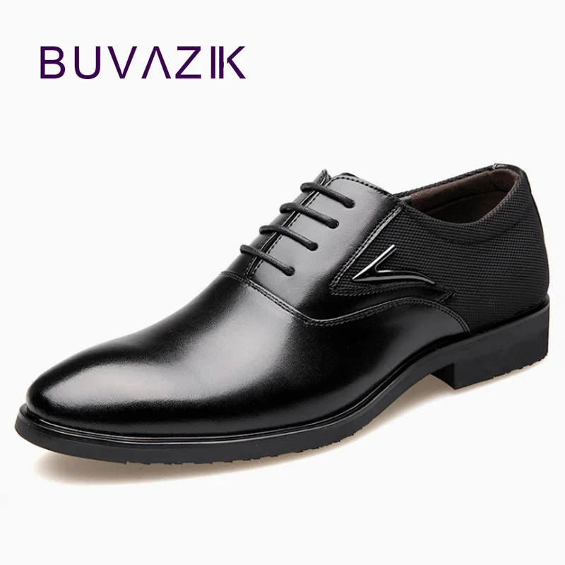 

BUVAZIK Men Dress Shoes Luxury Pointed Toe Men Formal Shoes Leather Fashion Wedding Shoes men Breathable business Casual shoe