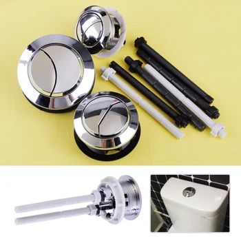 

48 / 58mm Dual Flush Push Button Toilet Rod Skin Water Saving Chrome Plated ABS Tools Drop Shipping
