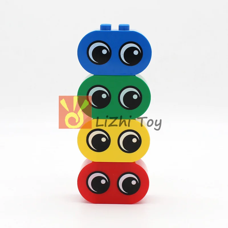 Большие строительные блоки MOC DIY 4198 Duplo кирпич 2X4X2 с закругленными концами