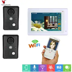 YobangSecurity видеодомофон 7 дюймов монитор Wi-Fi Беспроводной видео дверной звонок Камера домофон Системы Android IOS APP