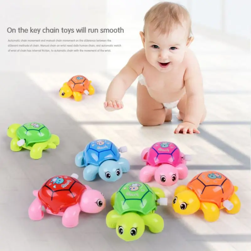 

Cute Cartoon Animal Tortoise toys Infant Turtle Chain Clockwork Kid Educational beach bath toys Random Color
