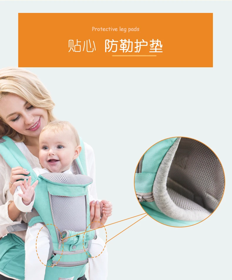 Ergonomic Baby Carrier Infant Kid Baby Hipseat Sling Front Facing Kangaroo Baby Wrap Carrier for Baby Travel 0-36 Months