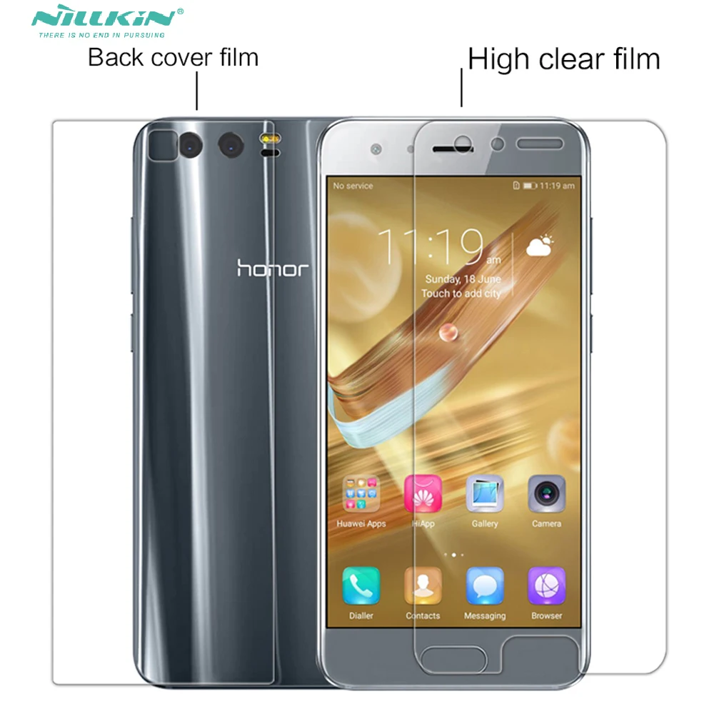 

2pcs Whole Unit huawei honor 9 screen protector nillkin high clear / matte honor9 Back rear Protective Film