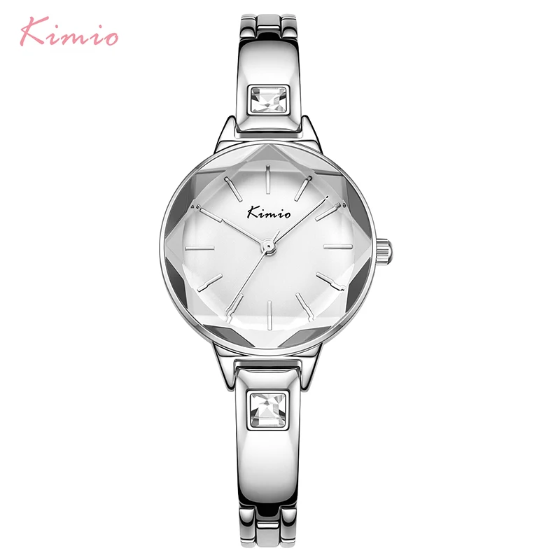KIMIO женские часы-браслет для женщин модные часы с красным циферблатом Топ бренд Роскошные женские наручные часы Часы Relogio Feminino - Цвет: silver watch