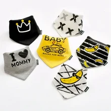 Комплект из 2 предметов, детское треугольное полотенце из хлопка Симпатичные треугольные детские нагрудники с надписью «I love мама папа с кнопочной застежкой нагрудник