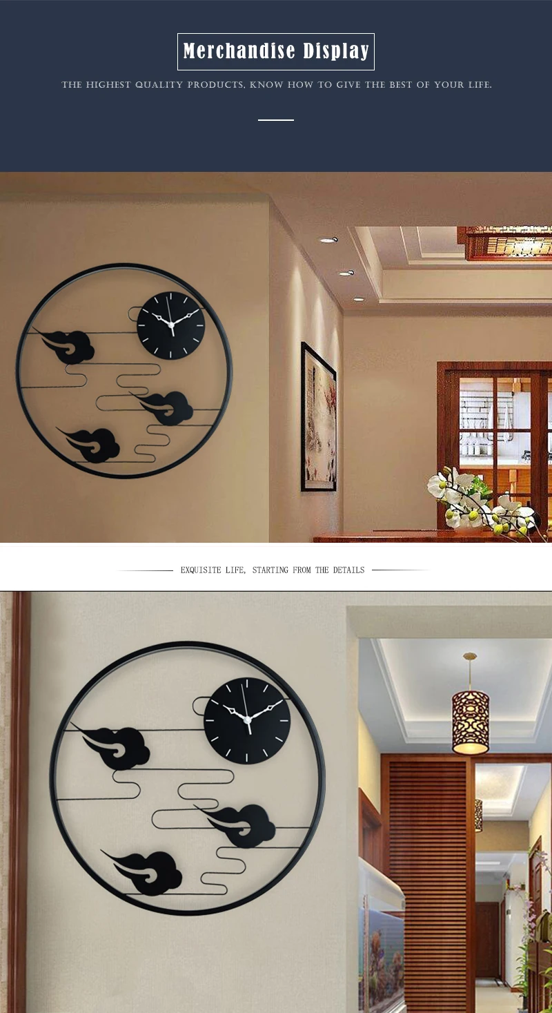 Китайский дом тренд настенные часы кварцевые объемный стикер наручные часы, настенные часы Zegar украшения гостиной Wanduhren Декор часы