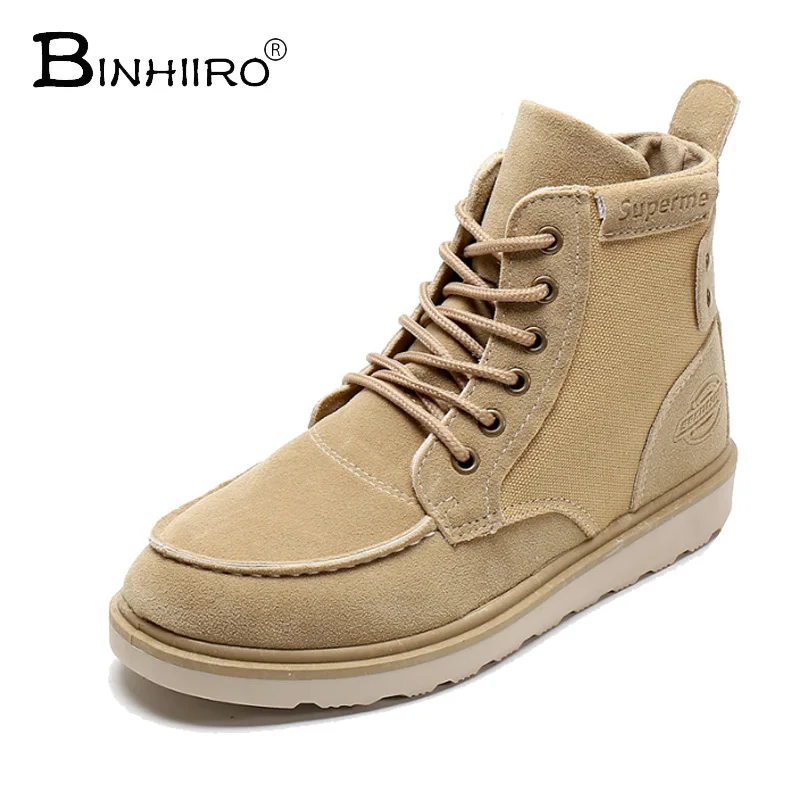 

BINHIIRO Brand Autumn Winter Shoes Men Boots 2018 Men's Winter Boots Snow Ankle Boots for Men Warm Fur Timber Boots Male Booties
