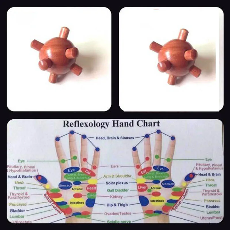 New Reflexology Health Thai Hand Massage Ralls Tool Wooden Hand Grip With Chart Free Ship Aliexpress