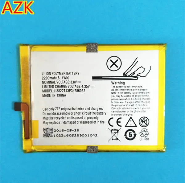 Аккумулятор 3 8 в 2200 мА · ч Li3822T43P3h786032 для ZTE Orbic Orbic-RC-501L / Blade V6 D6 X7 | Мобильные