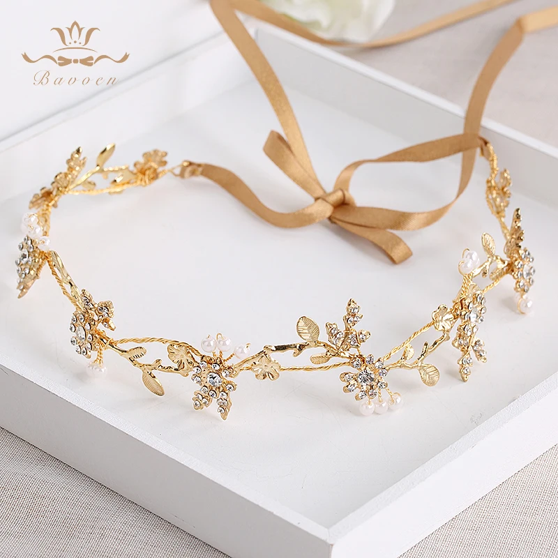 

Wedding Handmade Gold Hairbands Brides Korean Soft Rhinestone Tiara Head wear Crystal Hair Jewelry