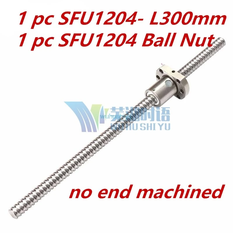 

1204 Ball Screw SFU1204 300mm Rolled Ballscrew with single Ballnut for CNC parts