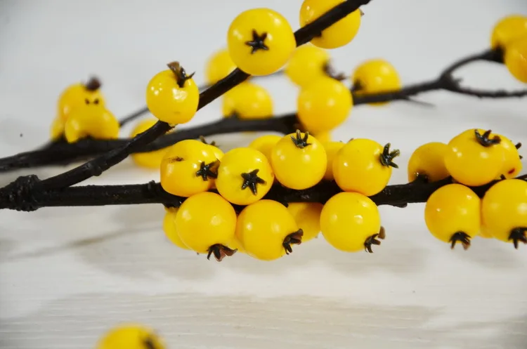 Китайский дом Декоративные искусственные цветы Желтый моделирование фрукты красная ягода Дикие фрукты Облепиха фрукты кактус Decoracion