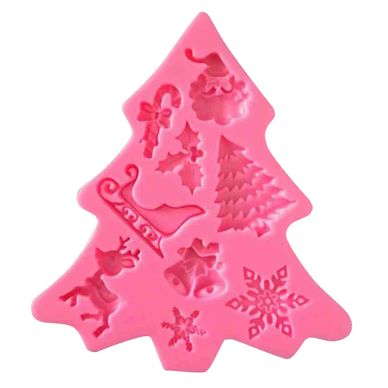 DIY Christmas Silicone Fondant Cake Mold Sugarcraft Decoration Chocolate Mould Tool