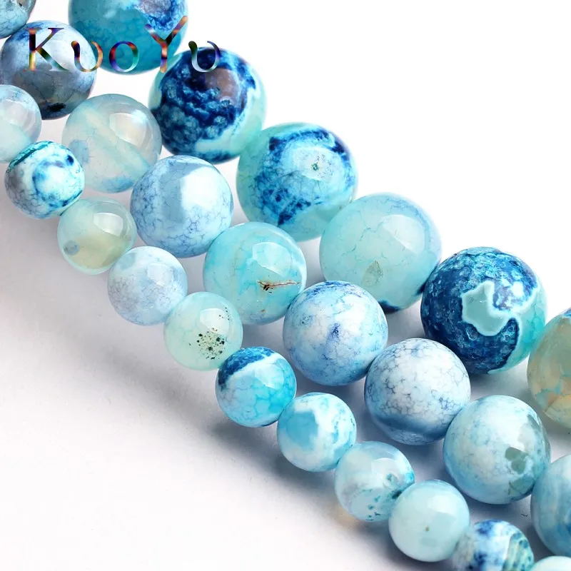 Perles De Dragon De Feu Bleu 15 6 8 10 Mm Collier En Pierre Naturelle Perle Rondes Et Ample Pour La Fabrication De Bijoux Fait Maison Aliexpress