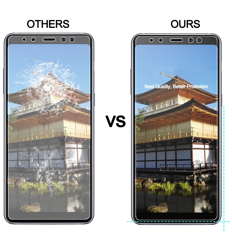 Высокое качество 9H 2.5D для закаленного стекла Samsung Galaxy A8 A9 A7 A5 2018 Защитная пленка