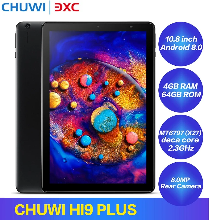 

CHUWI Hi9 PLUS CWI532 4G Phablet MT6797 (X27) CPU 10.8 inch Android 8.0 4GB RAM 64GB ROM Dual SIM USB 3.0 Type-C Tablet PC