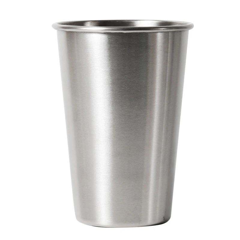 1Pc Stainless Steel Mug Metal Pint Cup Tumbler Outdoor Camping Drinkware Beer Cup Coffee Tea Mug Kids Breakfast Milk Juice Mug (4)